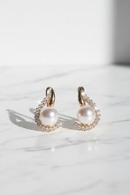Vivienne Pearl Halo Earrings