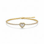 Cameron Diamond Heart Tennis Bracelet - Excluze