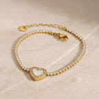 Cameron Diamond Heart Tennis Bracelet - Excluze