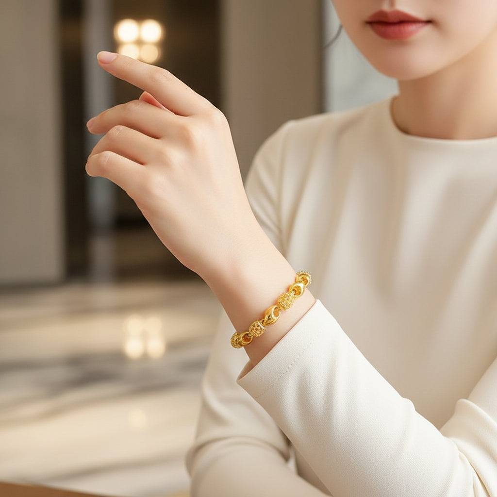 Gold-plated brass bracelet - Excluze