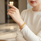 Gold-plated brass bracelet - Excluze