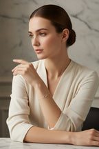 Isabelle Gold Hoop Bracelet - Excluze