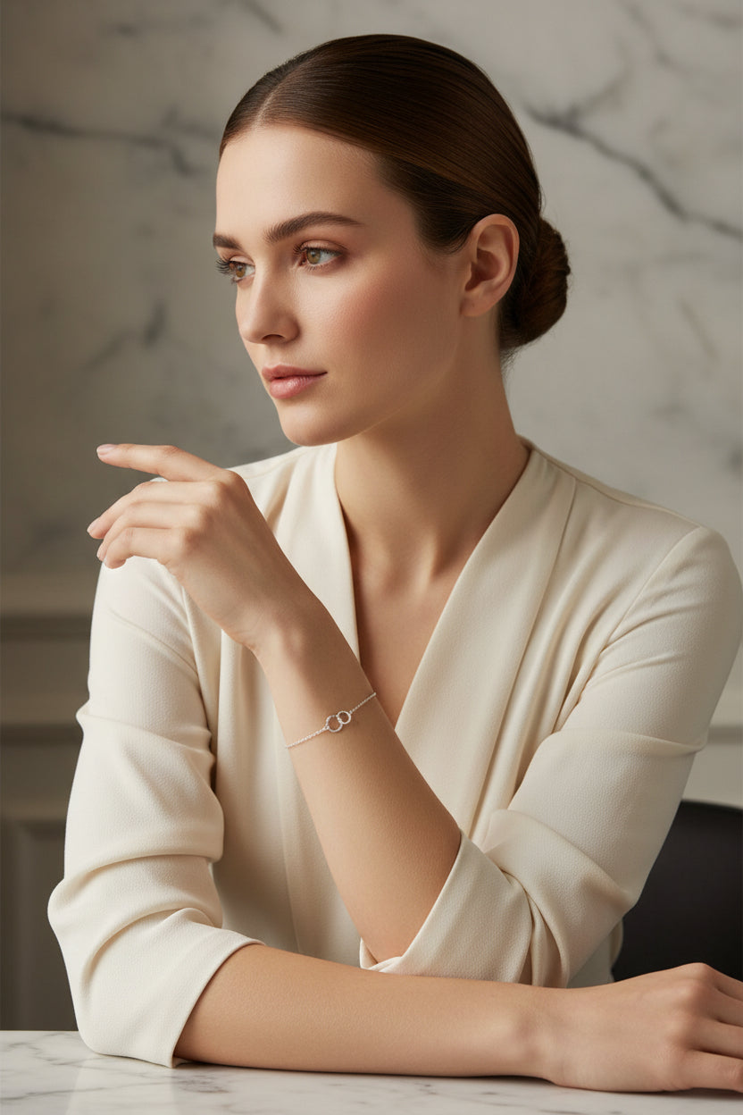 Isabelle Gold Hoop Bracelet - Excluze
