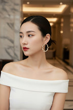 Metal Pearl Earrings Earrings - Excluze