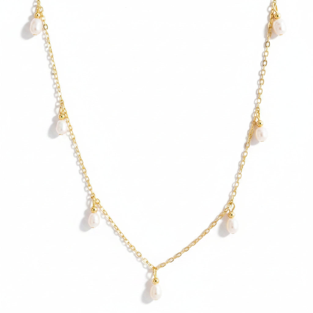 Oval Pearl Pearl Tassel Necklace - Excluze