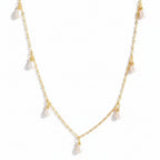 Oval Pearl Pearl Tassel Necklace - Excluze